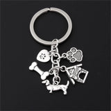 1pc Dog Bone Dog Paw Alloy Key Chain For Women Girl Bag Keychain Charm Pendant Jewelry Aceessories Gift For Dog Lover