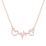 Fashion Cute Pets Dogs Footprints Paw Heart Love Chain Pendant Necklace Necklaces & Pendants Jewelry for Women statment necklace
