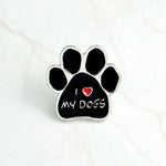 Black Animal Pet Dog paw Cat Kitten Claw Brooch I love MY DOGS GRANDOG WHO RESCUED WHO MY KIDS HAVE 4 PAWS Pin Badge Jewelry