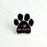 Black Animal Pet Dog paw Cat Kitten Claw Brooch I love MY DOGS GRANDOG WHO RESCUED WHO MY KIDS HAVE 4 PAWS Pin Badge Jewelry
