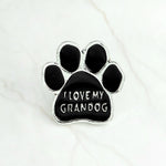 Black Animal Pet Dog paw Cat Kitten Claw Brooch I love MY DOGS GRANDOG WHO RESCUED WHO MY KIDS HAVE 4 PAWS Pin Badge Jewelry