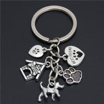 1pc Dog Bone Dog Paw Alloy Key Chain For Women Girl Bag Keychain Charm Pendant Jewelry Aceessories Gift For Dog Lover
