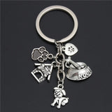 1pc Dog Bone Dog Paw Alloy Key Chain For Women Girl Bag Keychain Charm Pendant Jewelry Aceessories Gift For Dog Lover