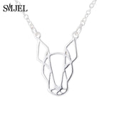 SMJEL Cartoon Dog Pendant Necklace for Women Fashion German Shepherd Jewelry Heartbeat Paw Choker Necklace Chain for Kids