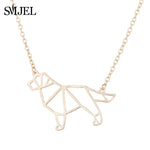 SMJEL Cartoon Dog Pendant Necklace for Women Fashion German Shepherd Jewelry Heartbeat Paw Choker Necklace Chain for Kids