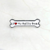 I Love My Dog Grandog Agility Crazy Dogs Enamel Pin Cute Cartoon Bone Pins Brooch Jewelry Badge Denim Bag Gift for Dog Pet Owner
